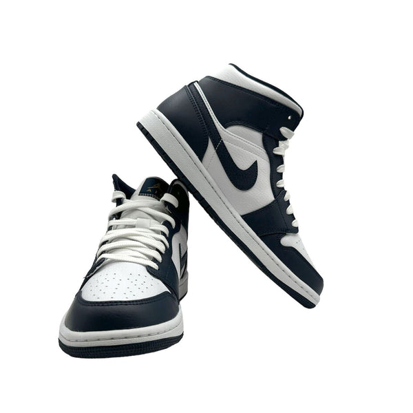 Jordan 1 Mid White Metallic Gold Obsidian