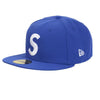 Blue Supreme Screw Ball S Logo New Era 59Fifty Fitted Hat